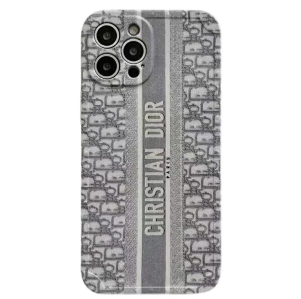 LIGHT GREY DIIOR MONOGRAM PHONE CASE